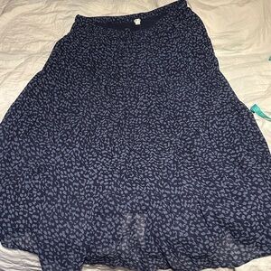 Women's Blue Leopard Patterned Skirt
